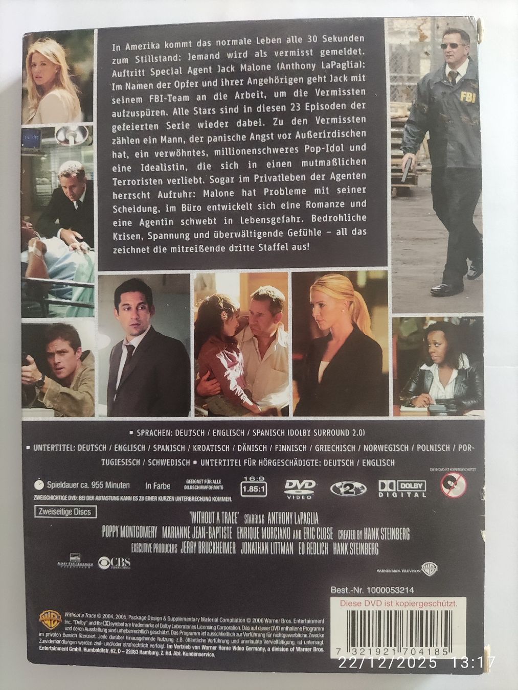 Tutti i DVDs: Without a Trace - Spurlos verschwunden: Die komplette dri... – Usato da Basel venduto da Alacant 1