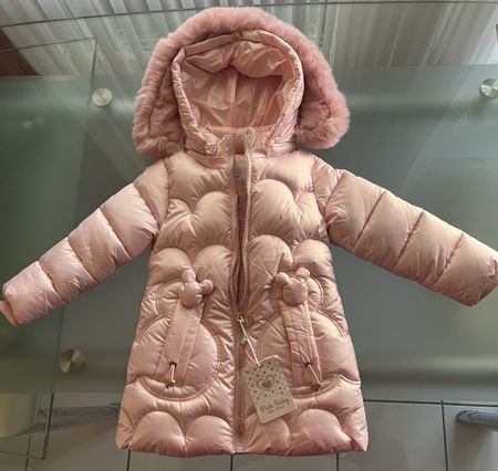 Winterjacke Rosa Baby Gr. 92 neu mit abnehmbarem Pelz-Imitat