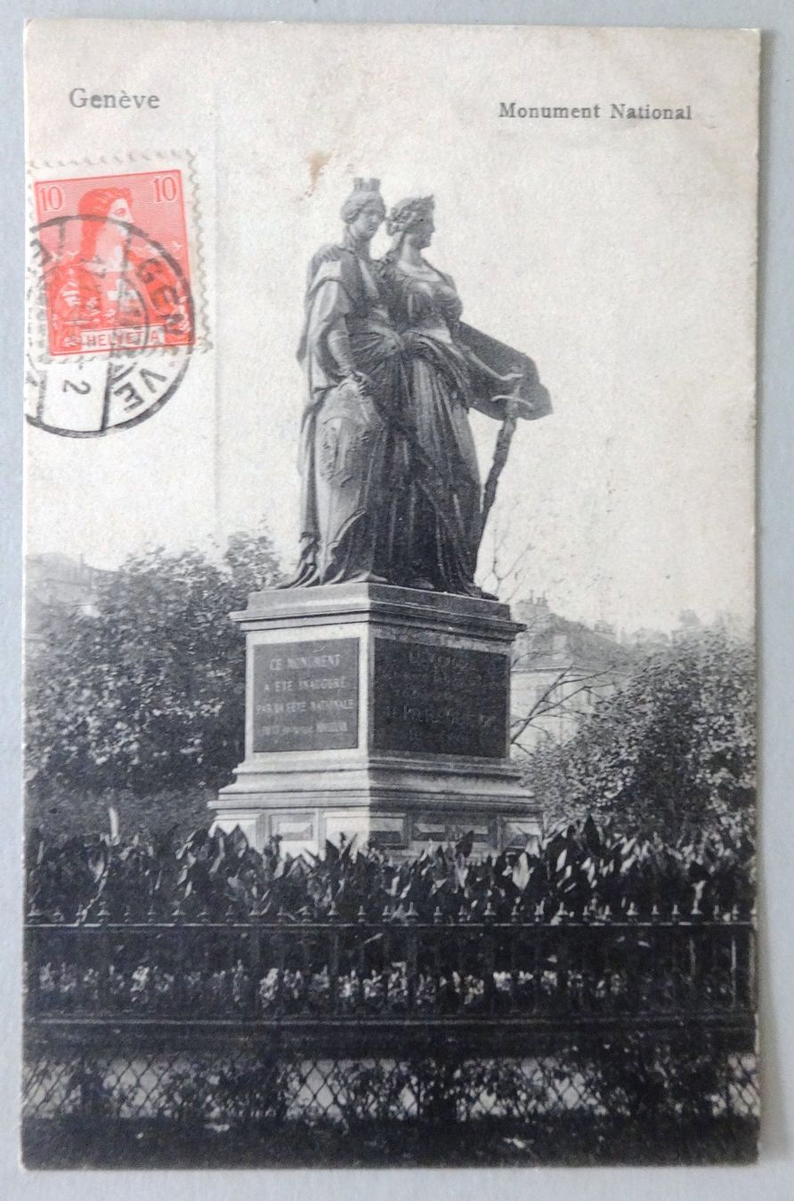 Cartoline postali: Genève - Monument National – Usato da Fétigny venduto da Billy2miny