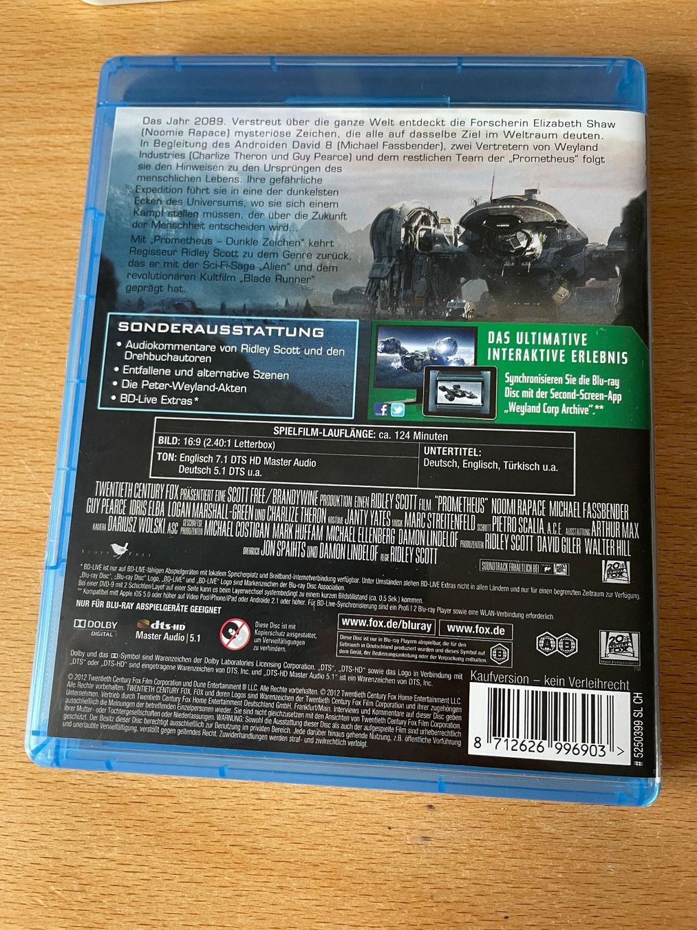 Tutti i DVDs: Blueray Prometheus - Dunkle Zeichen (Englisch) – Usato da Erlinsbach venduto da Michel2006 2