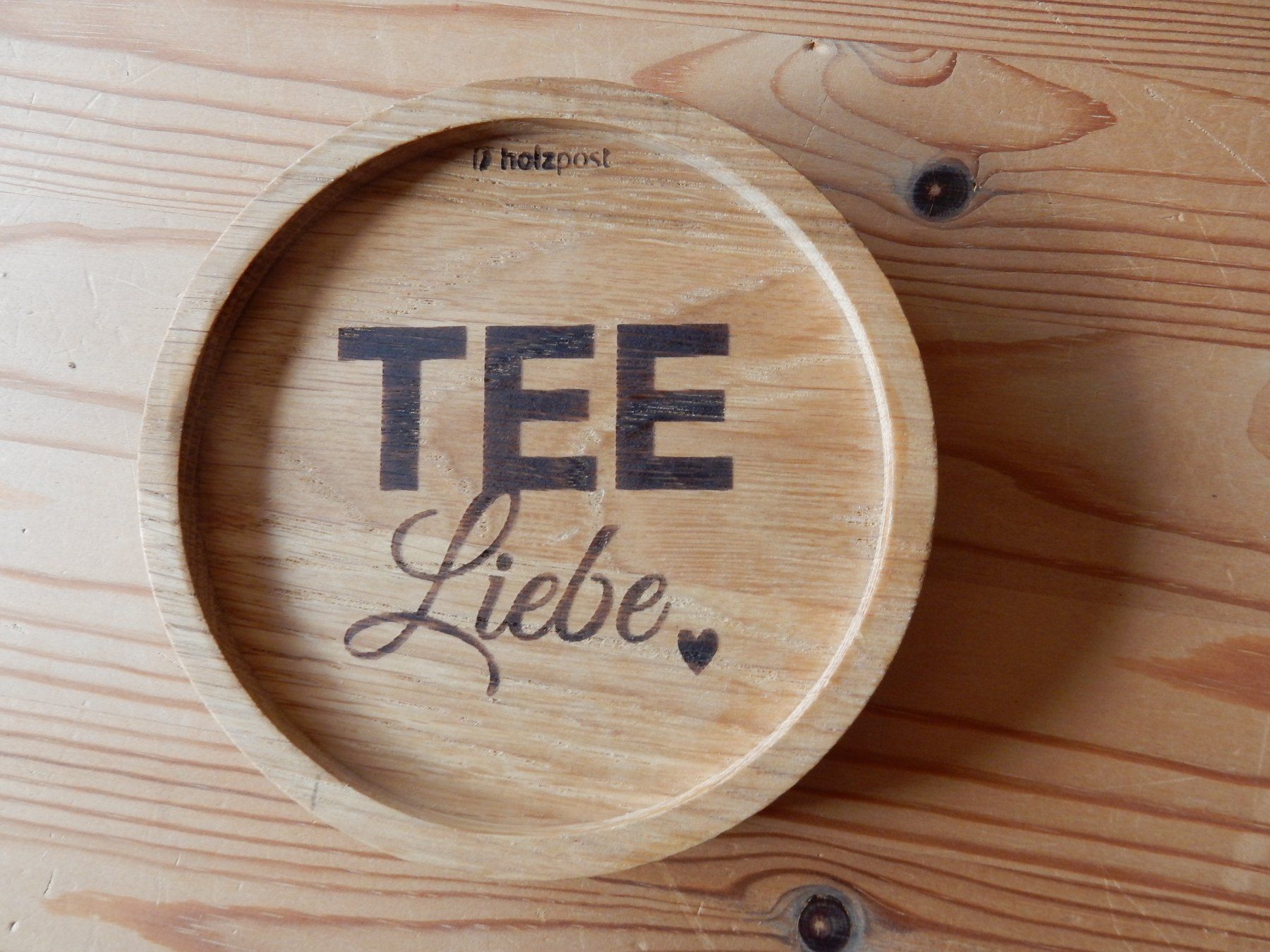 Untersetzer: Untersetzter rund TEE Liebe Holz NEU – Neu und originalverpackt aus Jona von JOberg_25