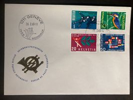 Schweiz 1968 Sonderstempel Genève Mondiaux Satz 66 WM Davos