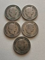 Lot mit 5 Stk. 5 Rp. (1882/83/85/85/1900)