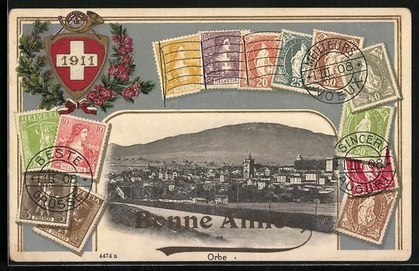 Cartoline postali: AK Orbe, Vue générale – Usato da Berlin venduto da bartko-reher