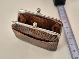 Antik Portemonnaie Leder Unikat Rarität Miniature