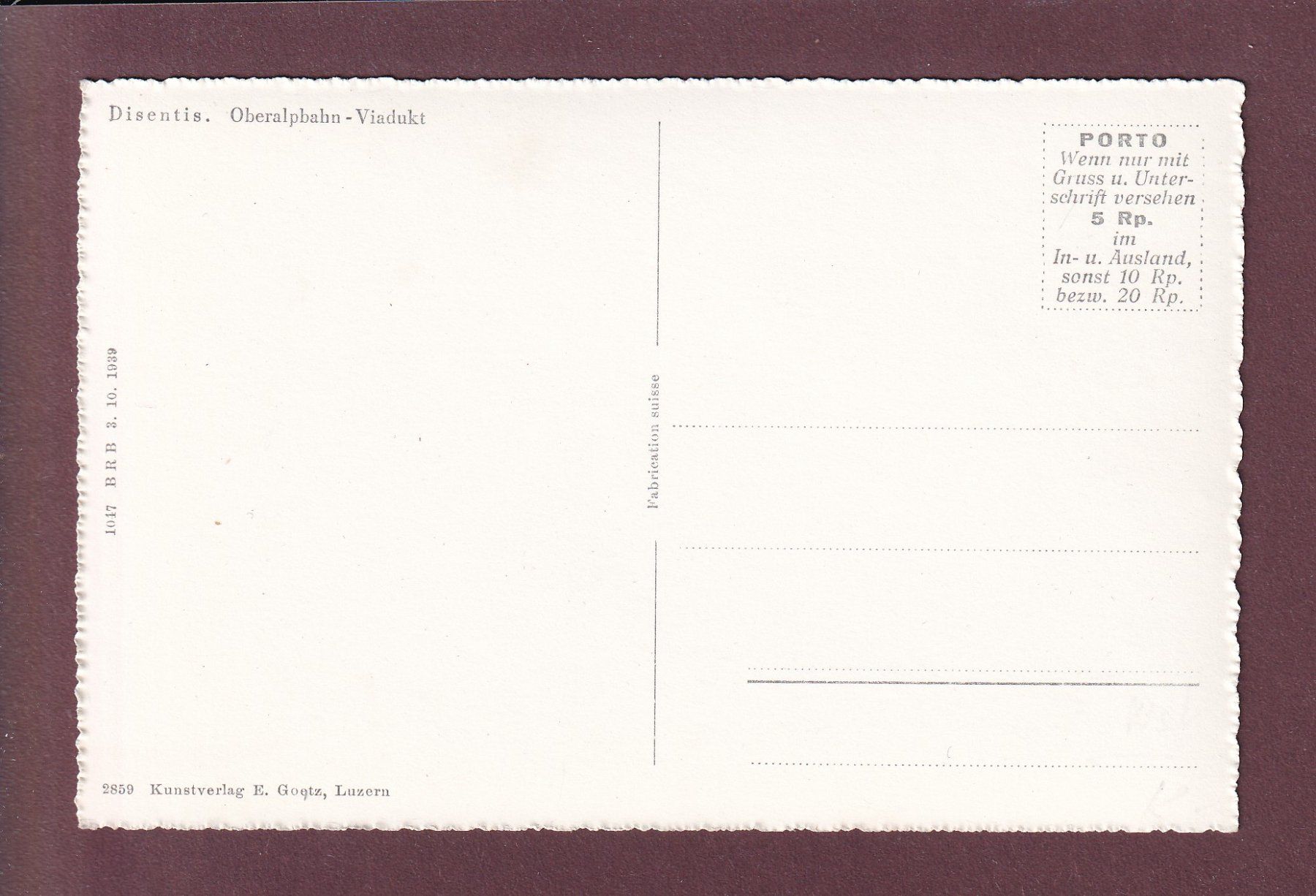Cartes postales: DISENTIS - Oberalpbahn-Viadukt – D'occasion à Pully par nicecards 1