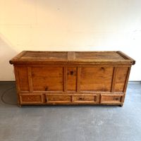Holz Truhe antik massiv 182 x 64 x 84 cm
