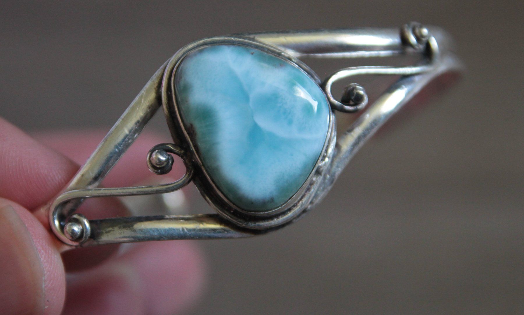 Armbänder & -reifen: Neu: Grosses Larimar Armband  Armspange – Neu (gemäss Beschreibung) aus Matten b. Interl von Edelsteingalerie