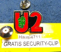 U 2 MUSIC PIN GLASIERT MIT SECURITY-CLIP