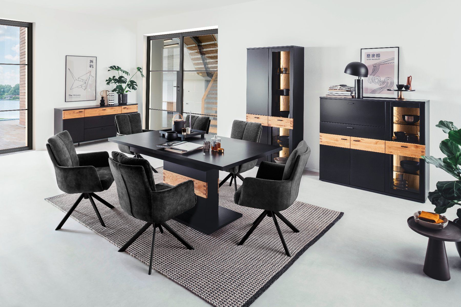 Cassettiere: Sideboard CESENA Wildeiche massiv schwarzgrau 180 cm – Nuovo e nell'imballaggio originale da Unterentfelden venduto da moebelrufli 6