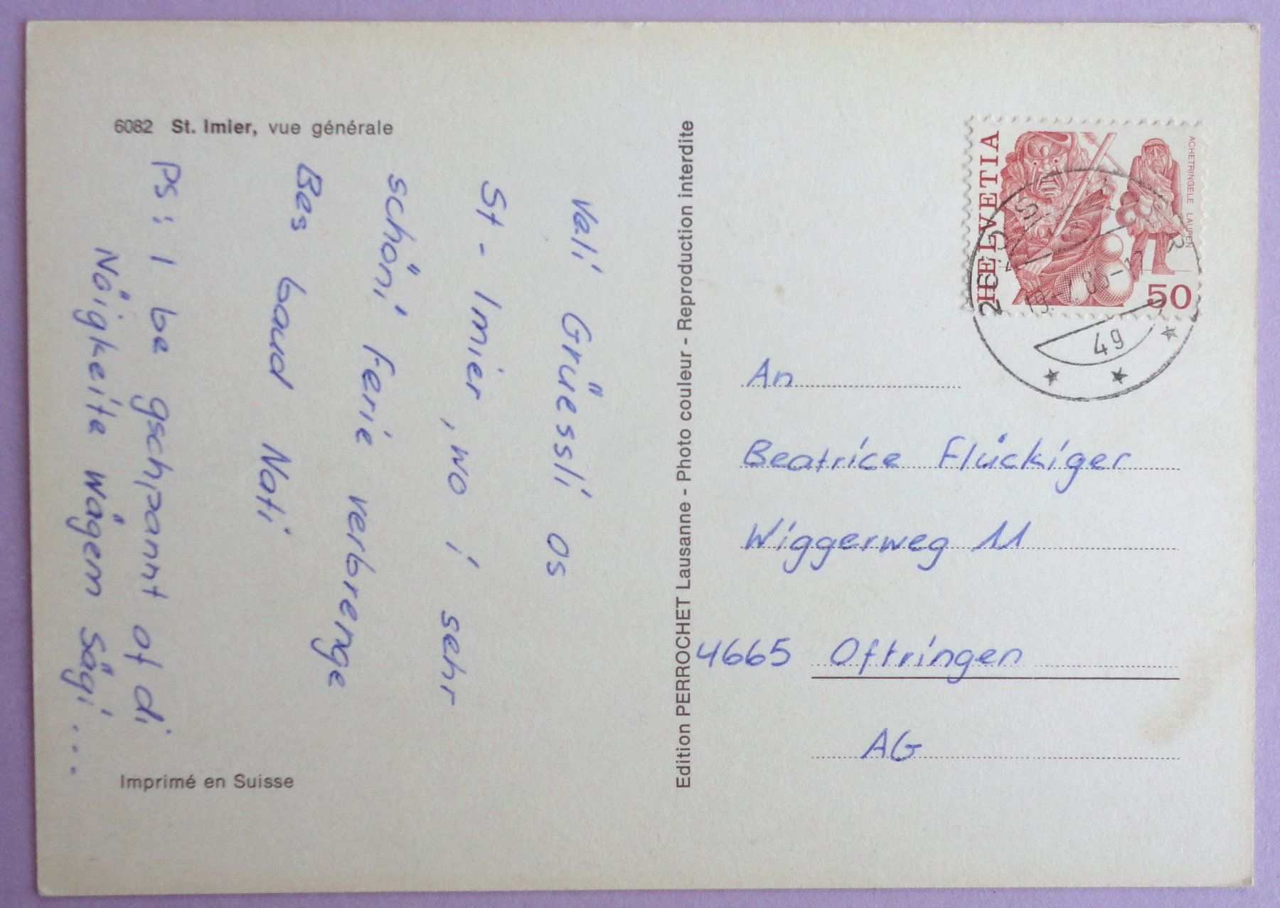 Cartes postales: St. Imier, vue générale – D'occasion à Fétigny par Billy2miny 1