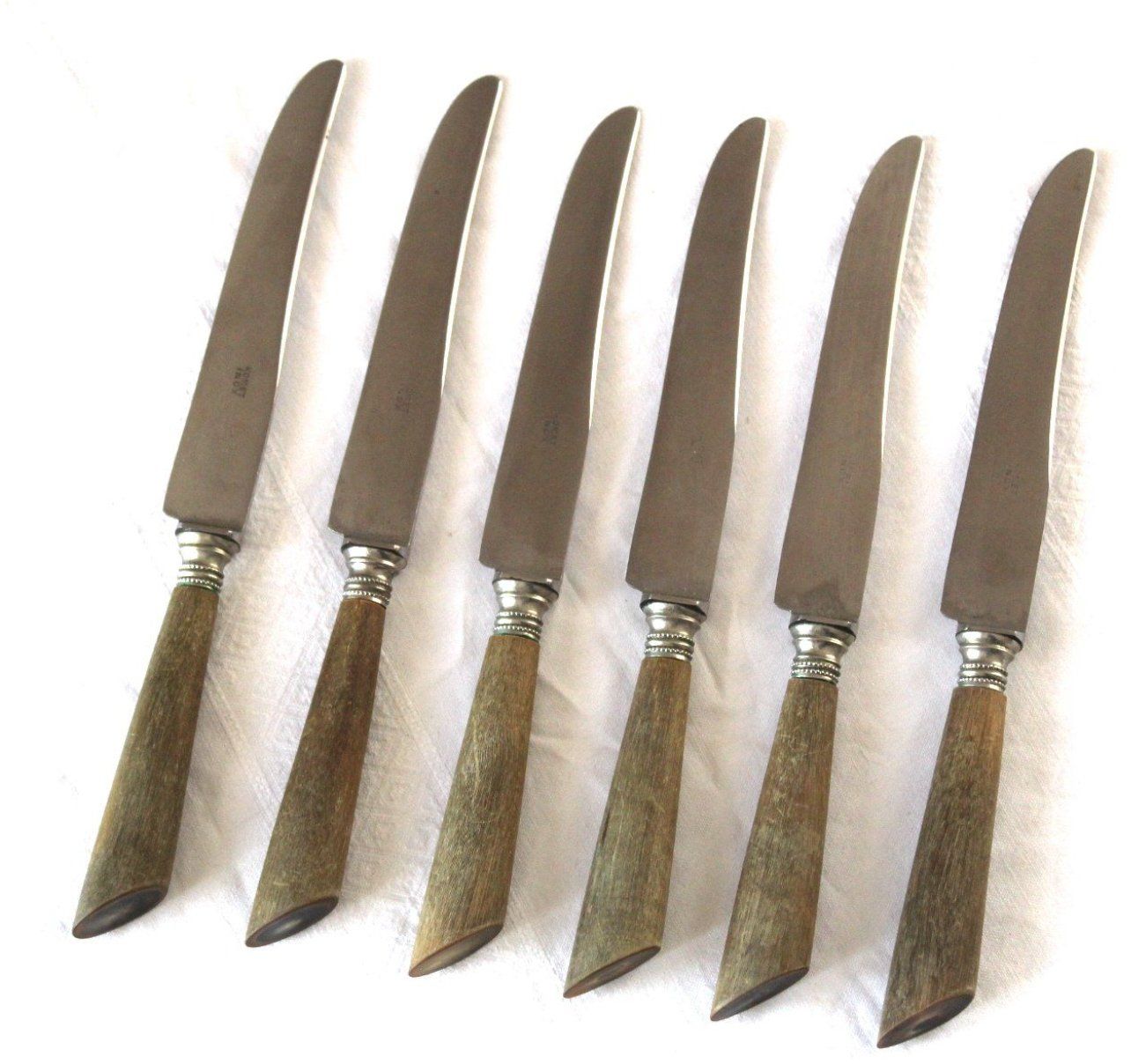 Besteck: Vintage , 6 Messer mit Horngriffe, 50er – Gebraucht aus Locarno von fripui