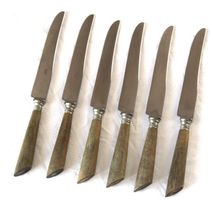Vintage , 6 Messer mit Horngriffe, 50er