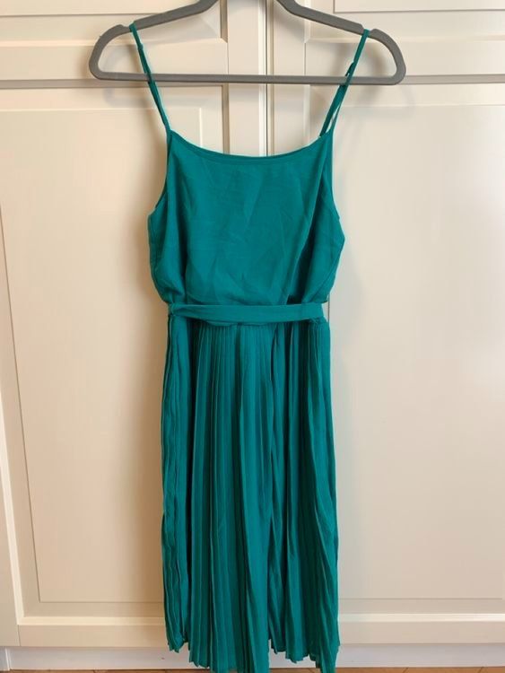Vestiti: Teal Pleated Sommer Kleid - Size S – Usato da Zürich venduto da Sera.13