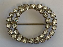 Vintage Mid-Century Strassbrosche Modeschmuck