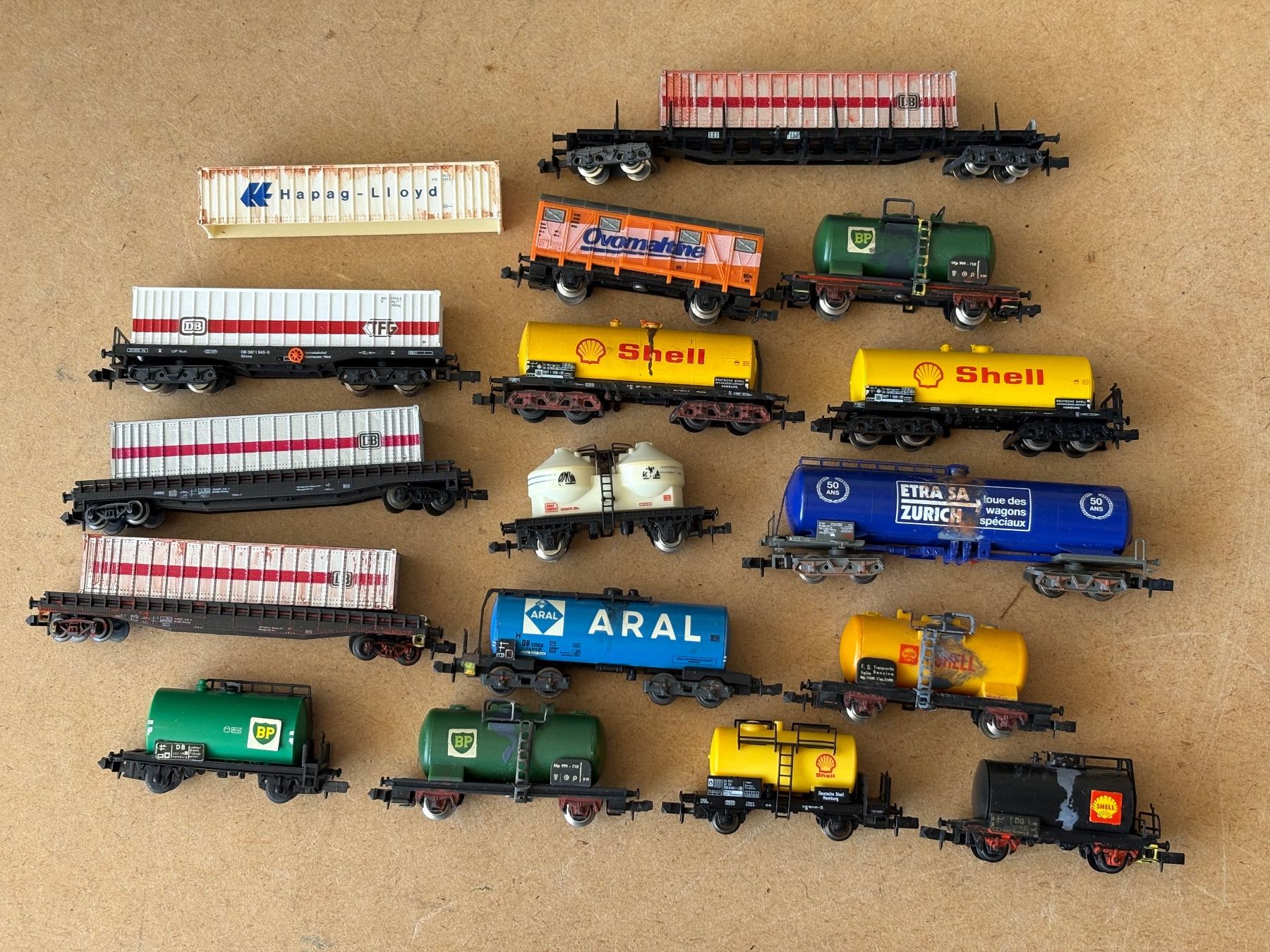 Arnold Modellini di ferrovie: 16x Guterwagen Minitrix Arnold Lima – Usato da Hauterive NE venduto da eriamch