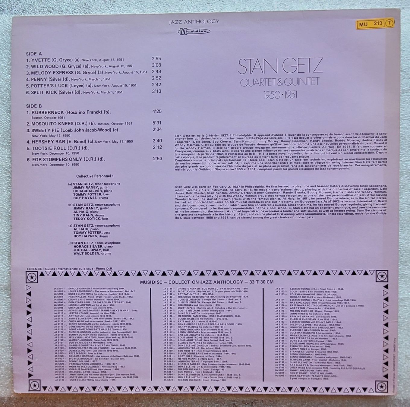 Dischi in vinile: Stan Getz – Quintet & Quartet 1950•1951 – Usato da Zürich venduto da Avd 2