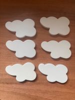 Lot de 7 poignées de meuble enfant nuage blanches