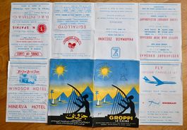GUIDE PLAN 1961 Kairo GROPPI swissair kursaal Falt-Stadtplan