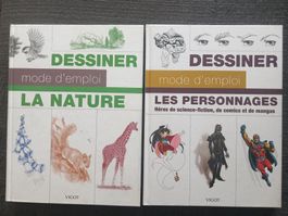 2 livres dessiner mode d'emploi, nature, personnages .Vigot