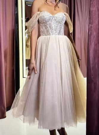 glitzerndes Abendkleid / Brautjungferkleid in HELLBLAU 