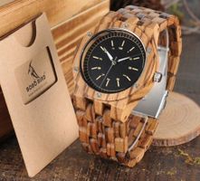 Holz Quarz Uhr Bobo Cosmopolitana - Montre bois à Quartz