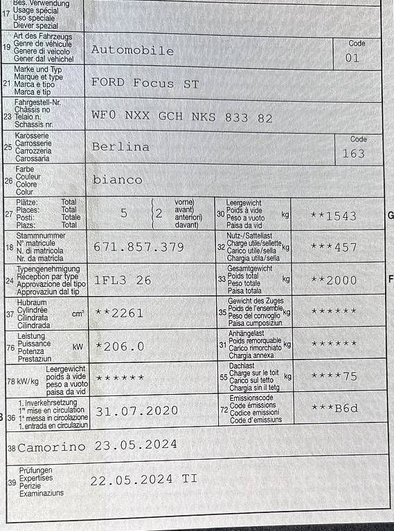 Autos: Ford Focus ST 2.3 EcoBoost Manuale – Gebraucht aus Losone von dec_bh55 4