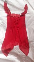 Red mesh babydoll lingerie top s made in spain