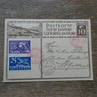 1929  interessante CH - FLUGPOST - Karte / ZEPPELINPOST !!