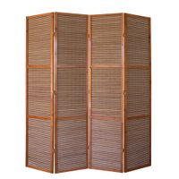 Paravent ZIN Raumteiler Trennwand 4-teilig Bambus 2m hoch