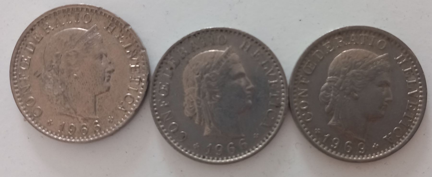 Tutti le monete: 20 Rappen 1962, 1964, 1966 , 1969 – Usato da Balsthal venduto da Marica75 3
