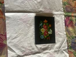 Boîte à bijoux ancienne peinte à la main, style floral, u...