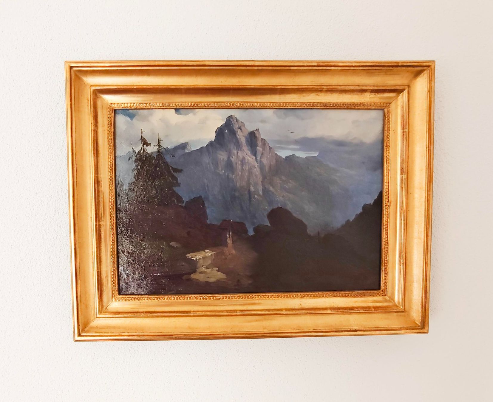 Tableaux: Antikes Alpen-Landschaftsgemälde 63 x 48cm – D'occasion à Oetwil a.d. Limmat par AGraf71