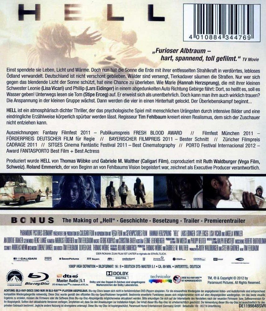 Tutti i DVDs: Hell (2011) Tim Fehlbaum/Hannah Herzsprung/Lars Eidinger/RAR – Usato da Volketswil venduto da cinephilia 1