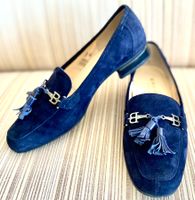Edle BRUNATE Slipper Mokassins Echtleder Blau Gr. 37