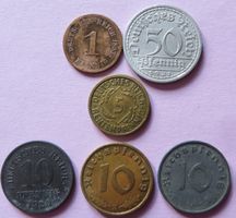 6 alte Münzen "Deutsches Reich" 1893 1920 1921 1924 1939/42