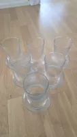 6 Klarglas Vasen 17cm Höhe