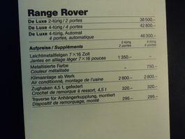 Prospekt Preisliste Jaguar Land Rover Austin 1983