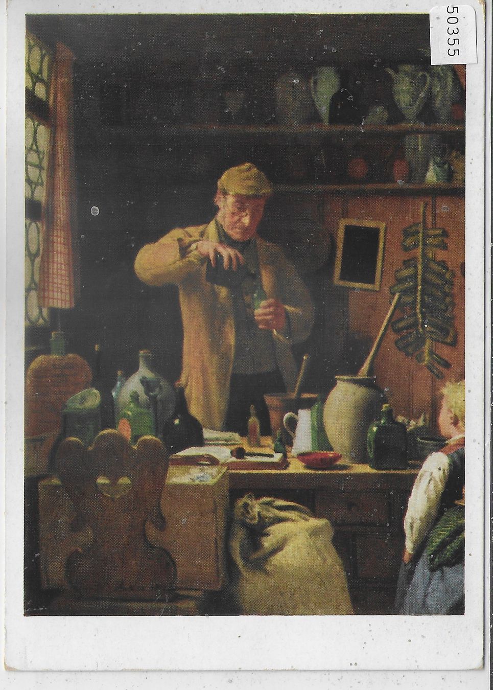 Cartoline postali: Albert Anker - Der Dorfapotheker – Usato da Ettingen venduto da Kartenplanet