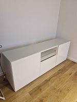 TV Möbel Weiss Glasoberfläche guter Zustand