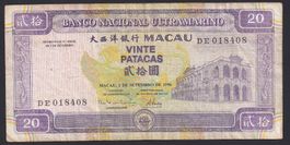 Macau 20 Patacas 1996 Banco Ultramarino