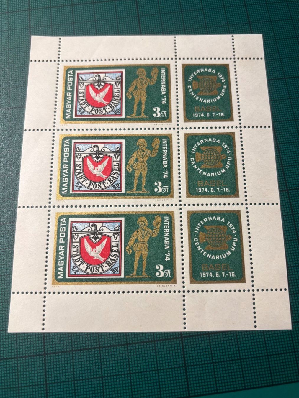 Alle Briefmarken: Block INTERNABA 1974. Postfrisch. – Gebraucht aus Utzenstorf von Rose0303