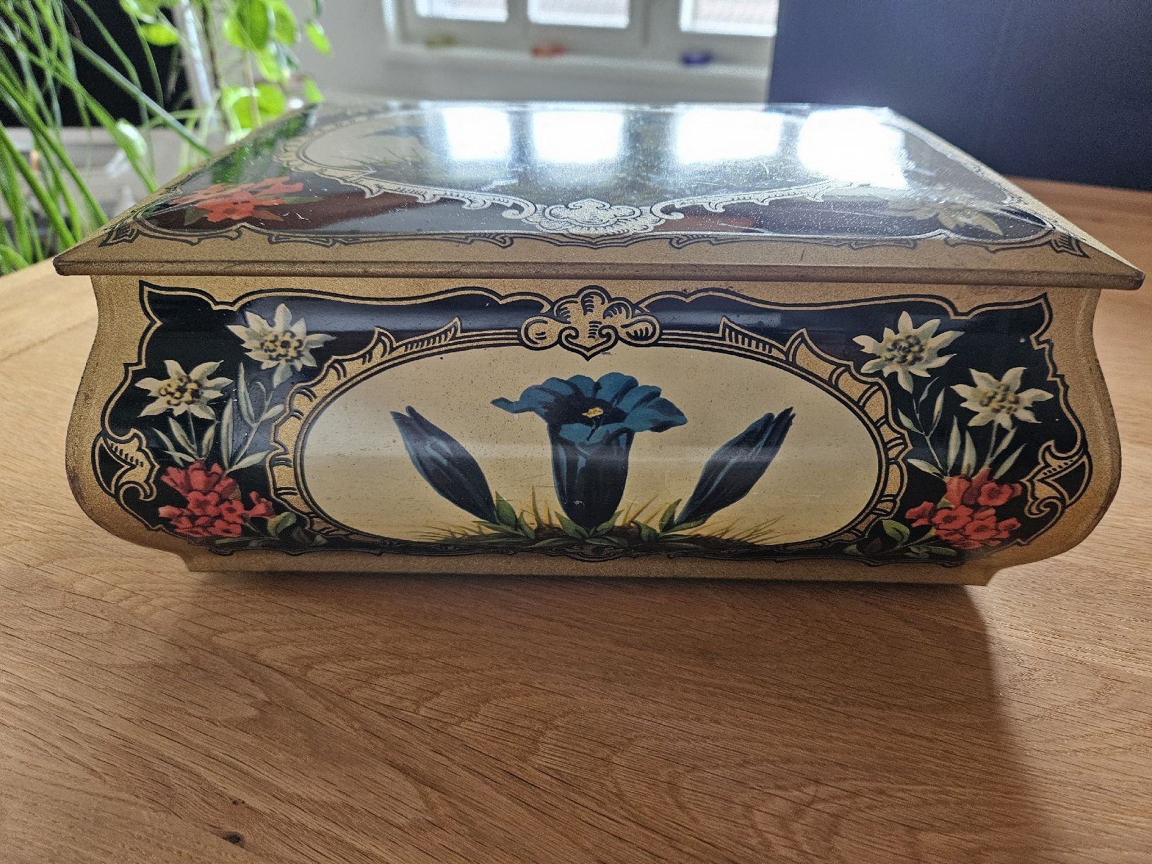 Tutte le decorazioni: Blechdose von der Blechwarenfabrik Gebrüder Hoffmann, Thun – Usato da Rüti ZH venduto da Moli8 3