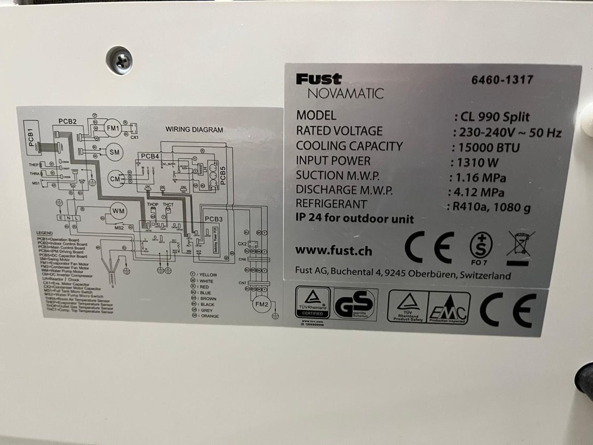 Novamatic Climatiseurs: Fust Novamatic CL 990 Split Klimagerät, Defekt – Défectueux à Winterthur par jim_x68z 2