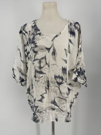 Blusen Shirt mit Blumenmuster, Gr. XL