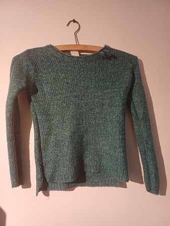 Pullover Türkis mit Goldfäden Grösse 122 von C&A