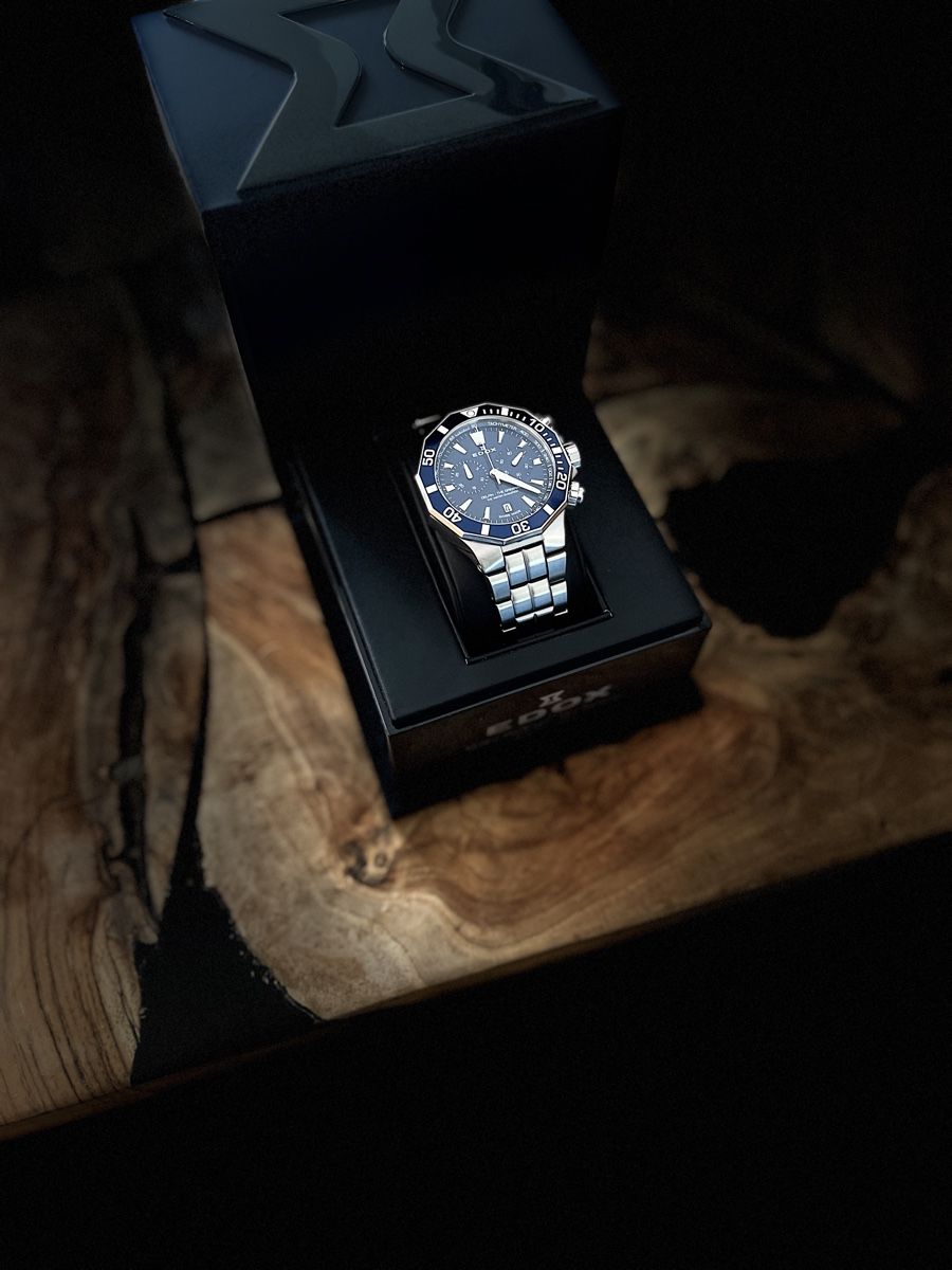 Edox Orologi: Edox Delfin Chronograph Silber/Blau FULL-SET – Nuovo (secondo la descrizione) da Rüti ZH venduto da FabriceK 5