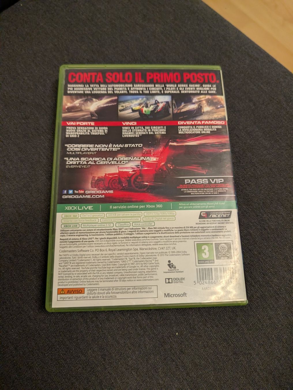 Giochi: Grid 2 microsoft xbox 360 – Usato da Giubiasco venduto da Tici__nerd_Giubiasco 1
