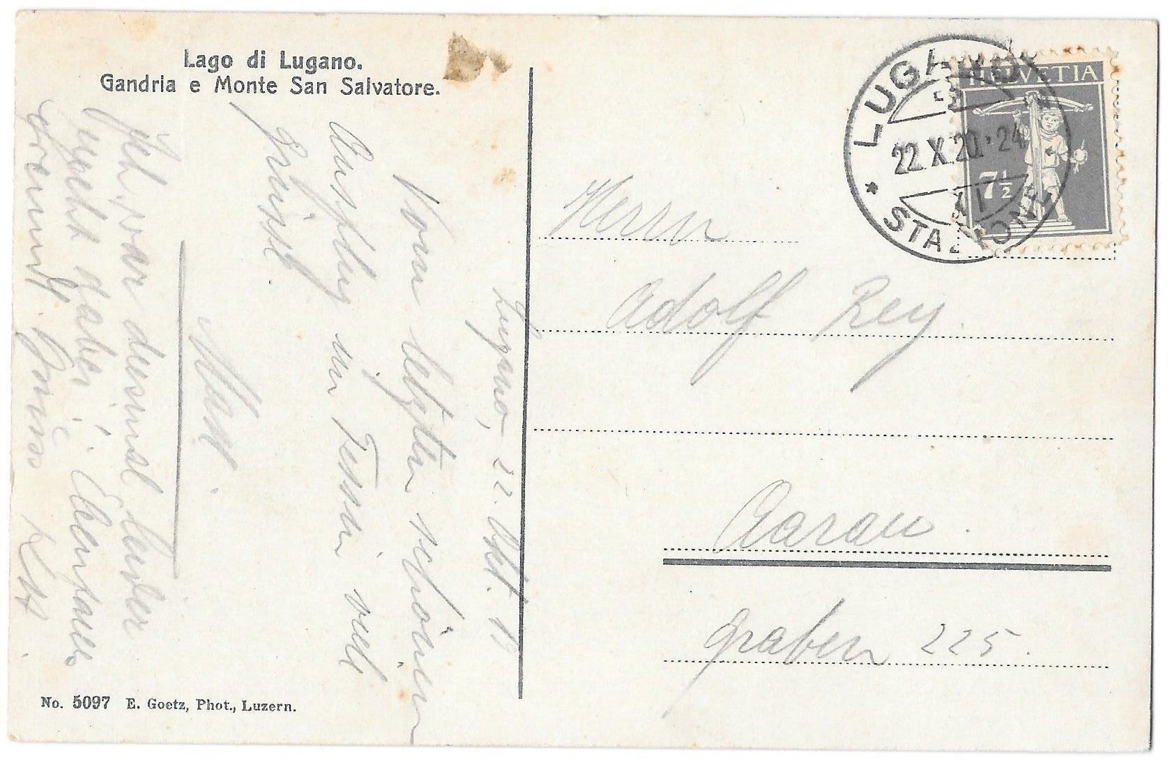 Cartoline postali: Gandria mit Dampfschiff Italia – Usato da Olten venduto da clotaldi 1
