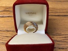 Gold-Ring WEMPE - HELIORO breit - BY KIM, Gr. 55 - 18k
